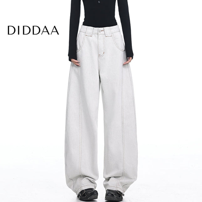 Vintage Washed Deconstructed Wide-Leg Jeans KEN STUDIO - Women’s Jeans