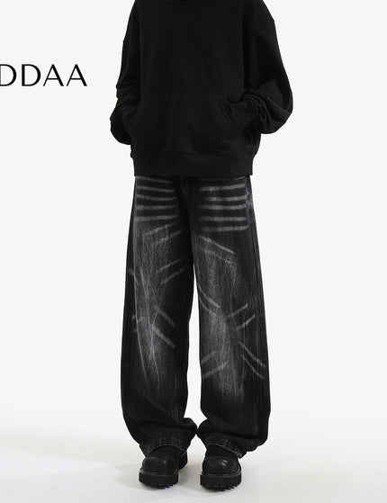 Vintage Washed Loose Fit Jeans for Men and Women - S / Black - Men’s Jeans