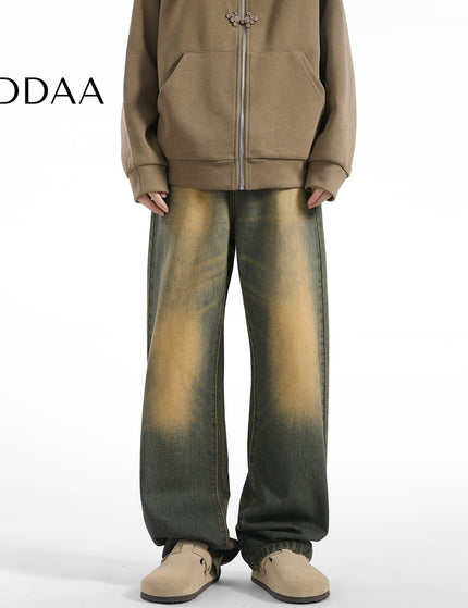 Vintage Yellow Clay Dye Loose Fit Jeans for Men - S / Vintage Blue - Men’s Jeans