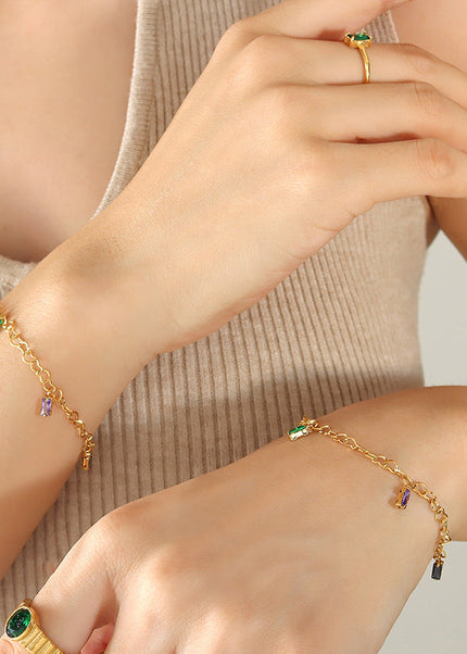 Autumn and winter Korean version of the fashion trend, versatile titanium steel gold-plated bracelet, personalized campus style bracelet manufacturers, exquisite women