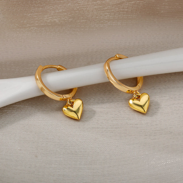Warmly Earrings | Gold Small Heart Hoop Earrings