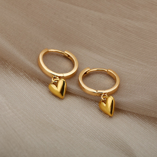 Warmly Earrings | Gold Small Heart Hoop Earrings