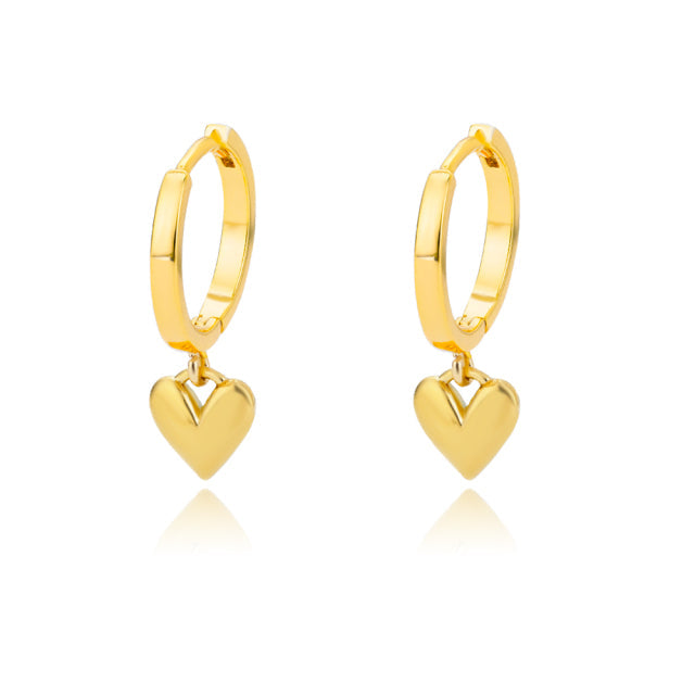 Warmly Earrings | Gold Small Heart Hoop Earrings