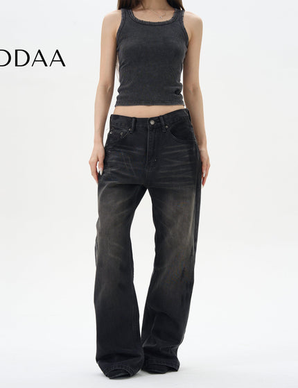 Washed Black High-Quality American-Style Jeans - S / Black - Women’s Jeans