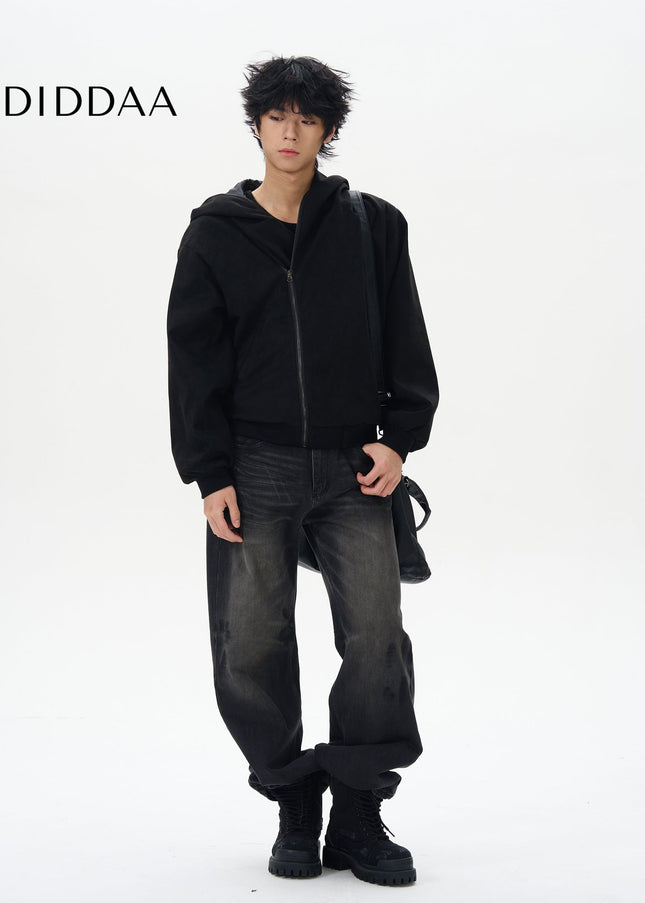 Washed Black High-Quality American-Style Jeans - Women’s Jeans