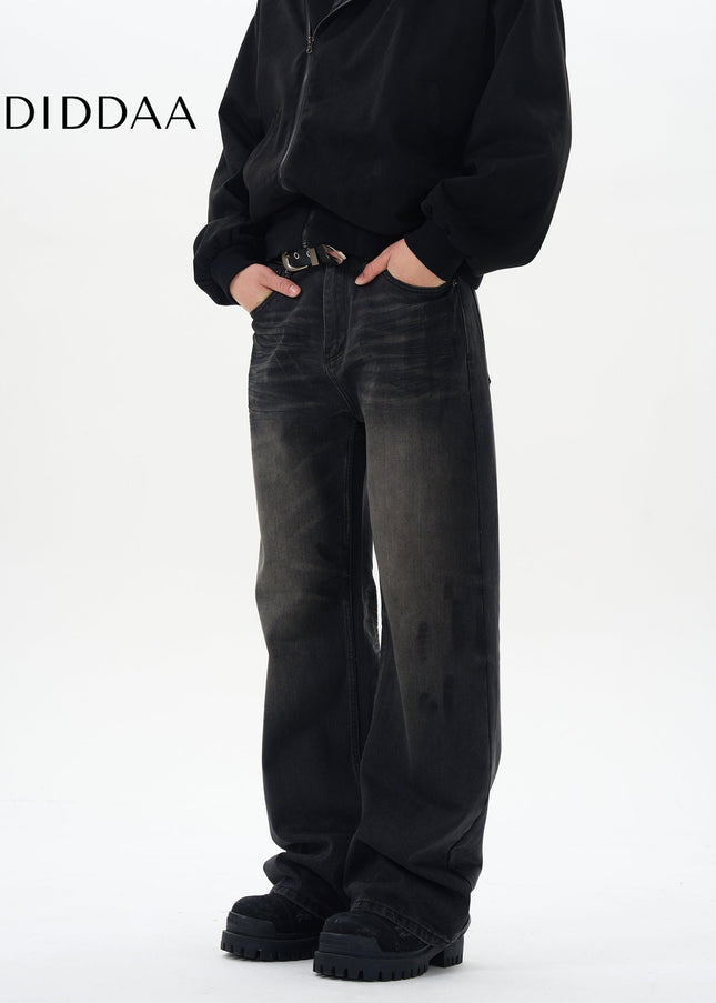 Washed Black High-Quality American-Style Jeans - Women’s Jeans