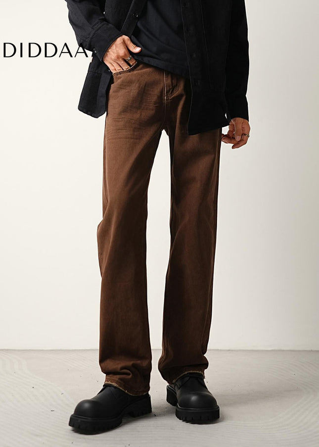 Washed Blue Casual Loose Straight-Leg Jeans - Men’s Jeans