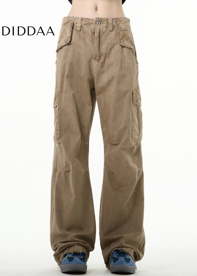 Washed Blue Cropped Cut Cargo Jeans for Men - Men’s Jeans