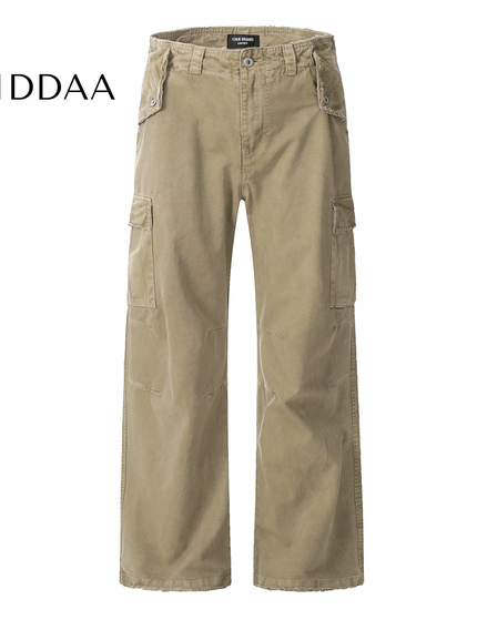 Washed Blue Cropped Cut Cargo Jeans for Men - XS / Khaki - Men’s Jeans