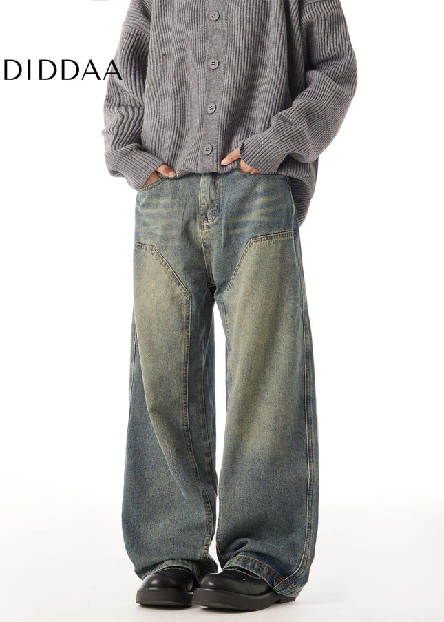 Washed Blue Deconstructed Cleanfit Jeans for All - Men’s Jeans