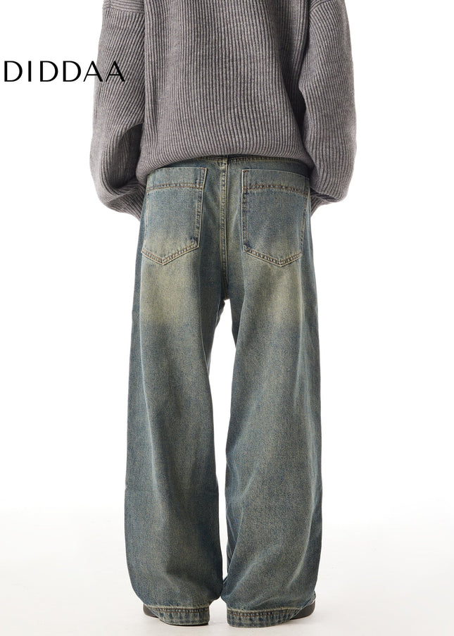 Washed Blue Deconstructed Cleanfit Jeans for All - Men’s Jeans