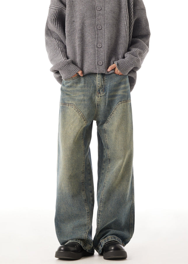 Washed Blue Deconstructed Cleanfit Jeans for All - Men’s Jeans