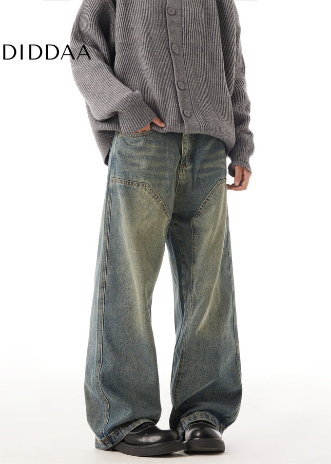 Washed Blue Deconstructed Cleanfit Jeans for All - Men’s Jeans