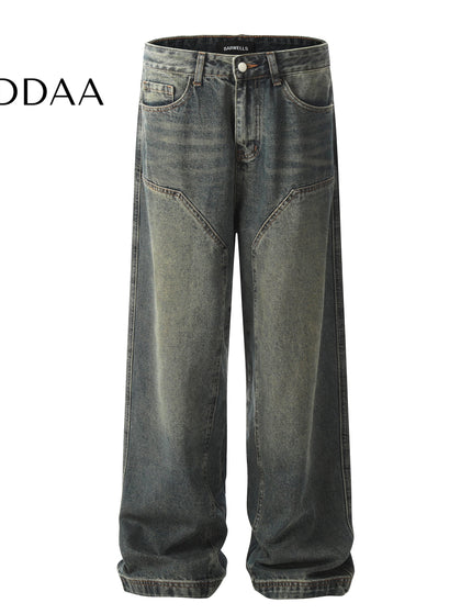 Washed Blue Deconstructed Cleanfit Jeans for All - Vintage Blue / S - Men’s Jeans