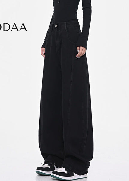 Washed Blue Deconstructed Loose Cutlass Jeans - S / Black - Women’s Jeans