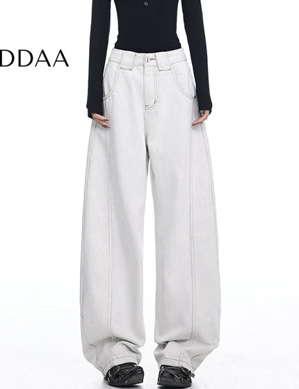 Vintage Washed Deconstructed Wide-Leg Jeans KEN STUDIO - Women’s Jeans