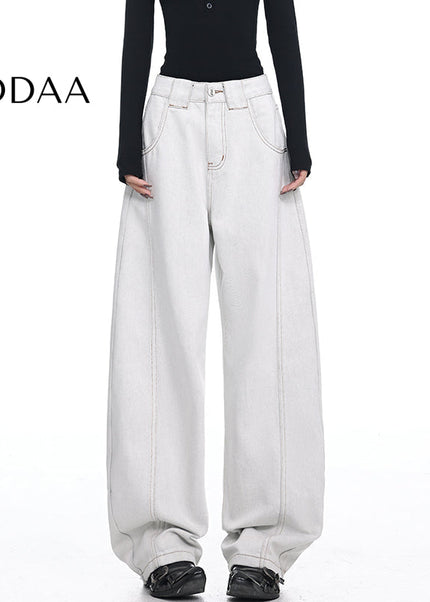 Vintage Washed Deconstructed Wide-Leg Jeans KEN STUDIO - Women’s Jeans