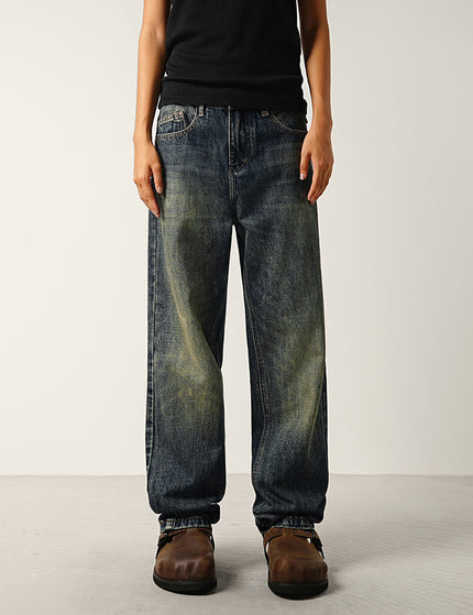 Washed Blue Distressed Loose Straight Jeans for All - 28 / Dark Blue - Men’s Jeans