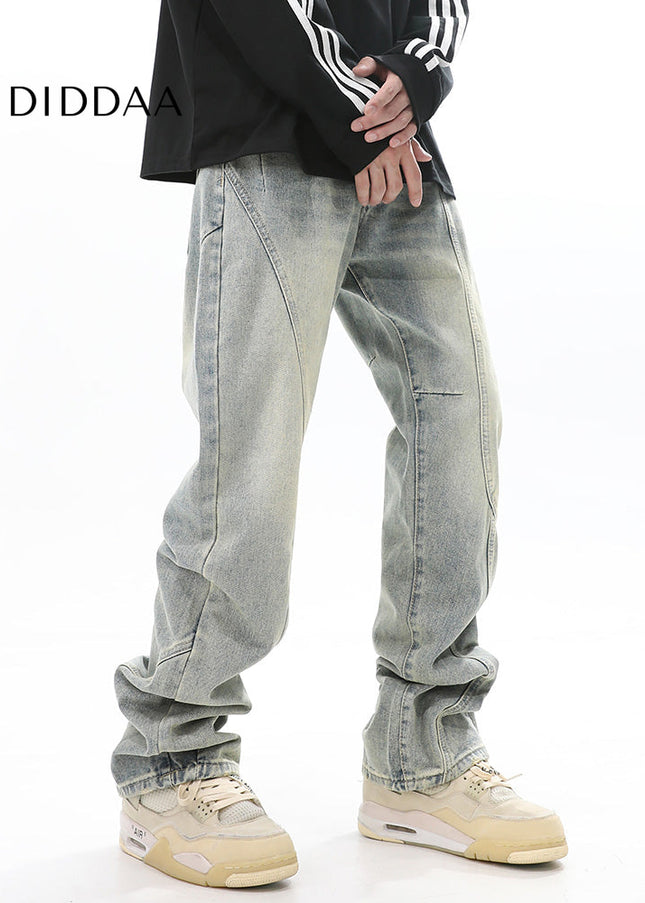 Washed Blue Distressed Slim Jeans for Men - Men’s Jeans