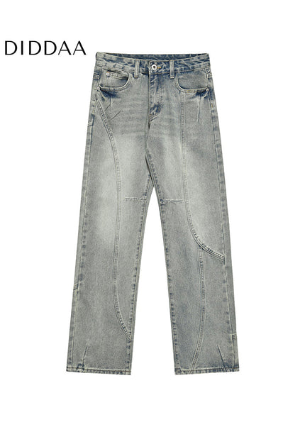 Washed Blue Distressed Slim Jeans for Men - Men’s Jeans