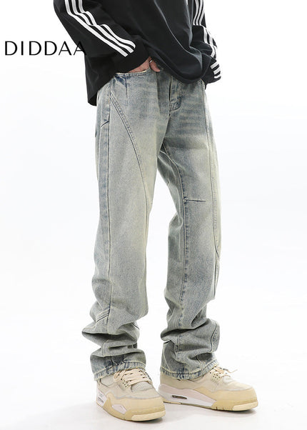 Washed Blue Distressed Slim Jeans for Men - Men’s Jeans