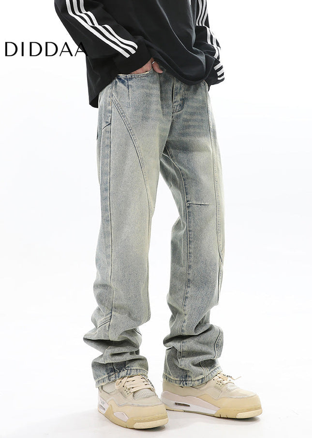Washed Blue Distressed Slim Jeans for Men - Men’s Jeans