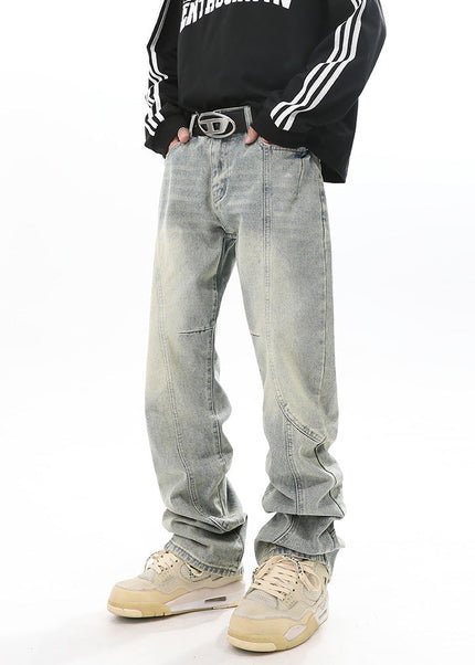 Washed Blue Distressed Slim Jeans for Men - Men’s Jeans