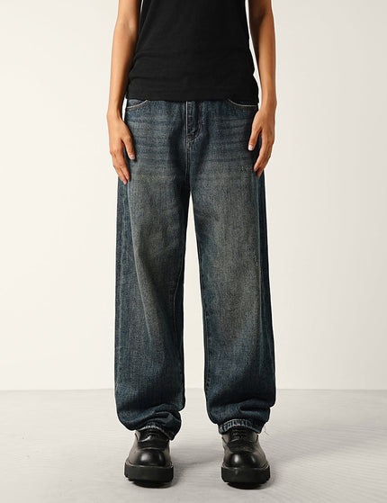 Washed Blue Distressed Straight Jeans for Men - 28 / Dark Blue - Men’s Jeans