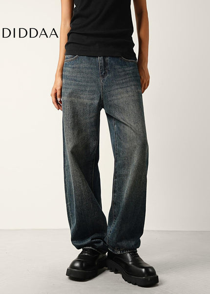 Washed Blue Distressed Straight Jeans for Men - Men’s Jeans