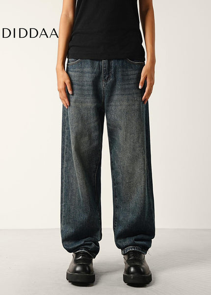 Washed Blue Distressed Straight Jeans for Men - Men’s Jeans