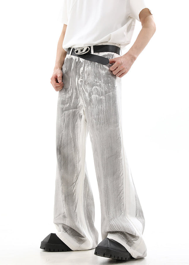 Washed Blue Distressed Wide Leg Jeans for Men - Men’s Jeans