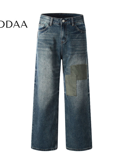 Washed Blue High End Wide Leg Denim Jeans - Dark Blue / S - Men’s Jeans