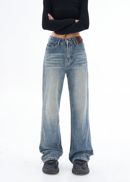 Washed Blue High Rise Wide Leg Jeans - Women’s Jeans