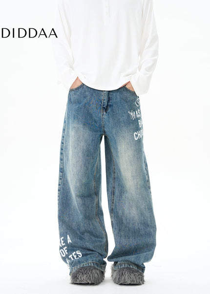 Washed Blue Loose Fit High Street Jeans - Women’s Jeans