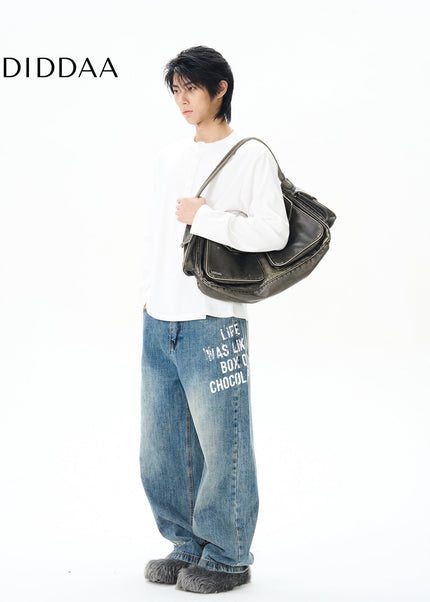 Washed Blue Loose Fit High Street Jeans - Women’s Jeans