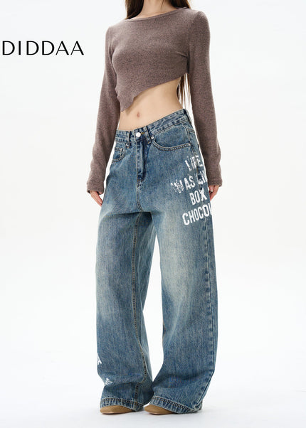 Washed Blue Loose Fit High Street Jeans - Women’s Jeans