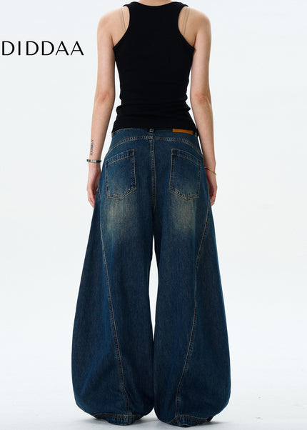 Washed Blue Loose Fit Scimitar Jeans for Men and Women - Men’s Jeans