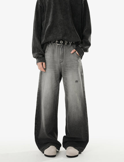 Washed Blue Loose Fit Straight Jeans for Men and Women - S / Grey - Men’s Jeans