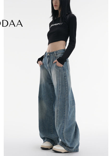 Washed Blue Loose Machete Wide-Leg Jeans for Women - XS / Vintage Blue - Women’s Jeans