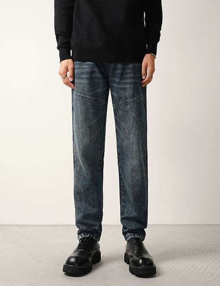 Washed Blue Loose Micro Tapered Cargo Jeans - 28 / Dark Blue - Men’s Jeans