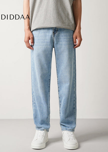 Washed Blue Loose Straight Jeans for Men Trend 2024 - Men’s Jeans
