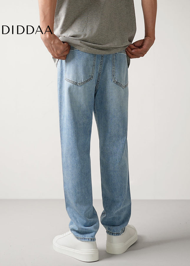 Washed Blue Loose Straight Jeans for Men Trend 2024 - Men’s Jeans