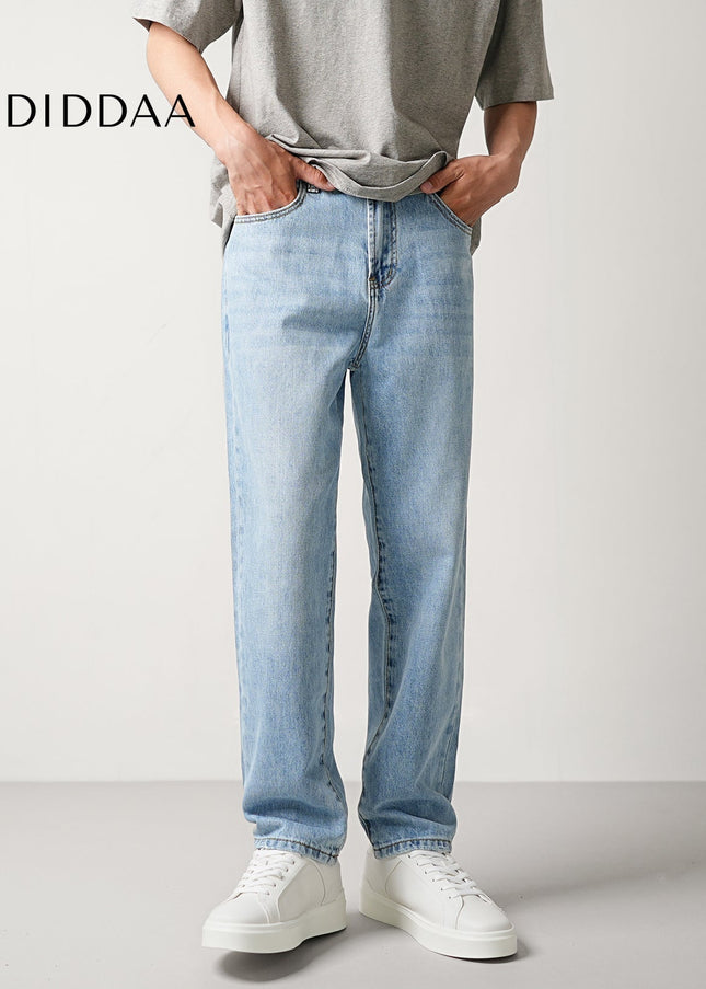 Washed Blue Loose Straight Jeans for Men Trend 2024 - Men’s Jeans