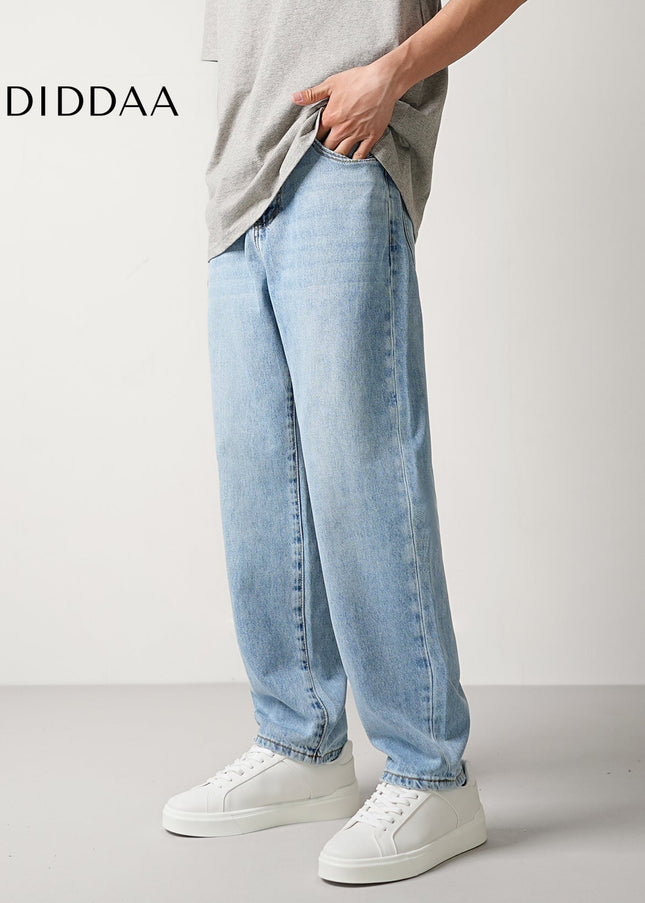 Washed Blue Loose Straight Jeans for Men Trend 2024 - Men’s Jeans