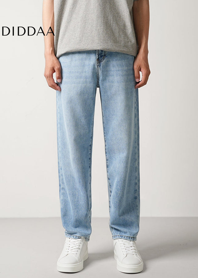 Washed Blue Loose Straight Jeans for Men Trend 2024 - Men’s Jeans