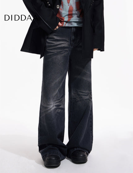 Washed Blue Minimalist Straight Fit Unisex Jeans - XL - Men’s Jeans