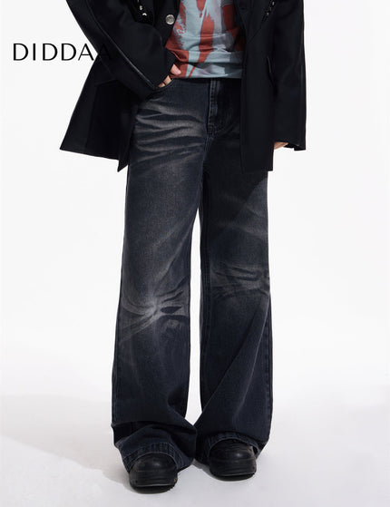 Washed Blue Minimalist Straight Fit Unisex Jeans - XL - Men’s Jeans