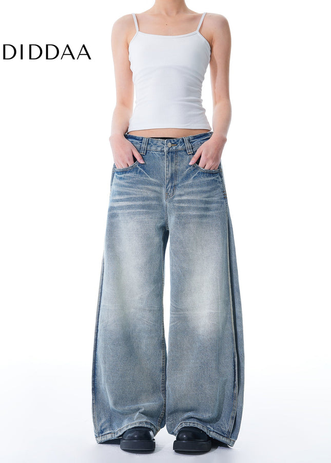 Washed Blue Relaxed Cleanfit Straight Leg Jeans - Men’s Jeans