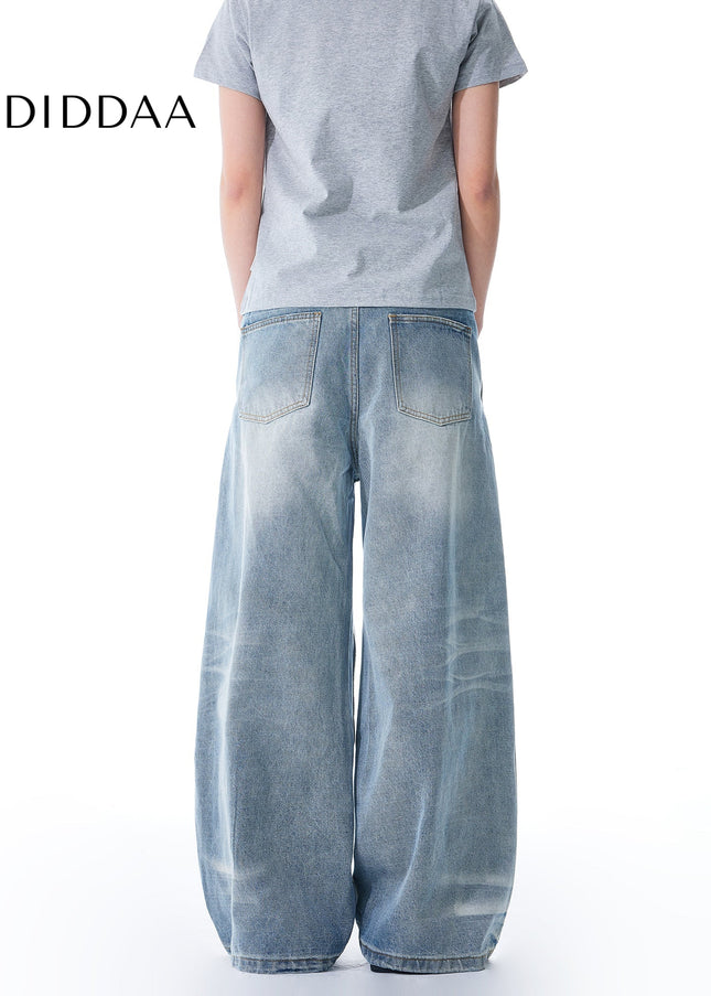 Washed Blue Relaxed Cleanfit Straight Leg Jeans - Men’s Jeans