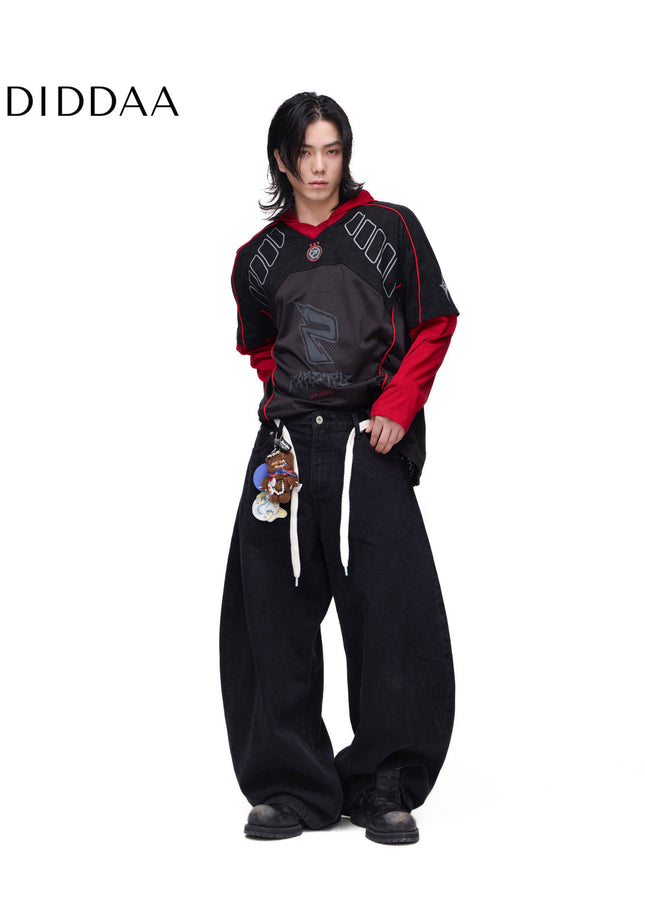 Washed Blue Versatile Wide Leg Jeans for Minimalists - Men’s Jeans